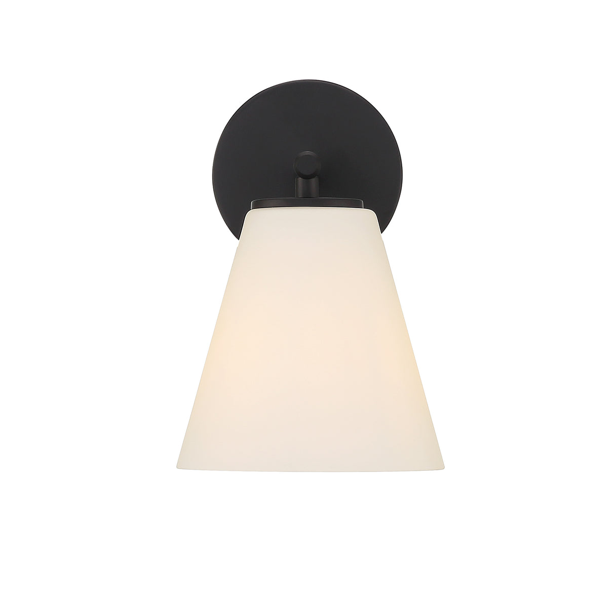 Carlisle Vanity Wall Sconce, Matte Black with Opal Glass