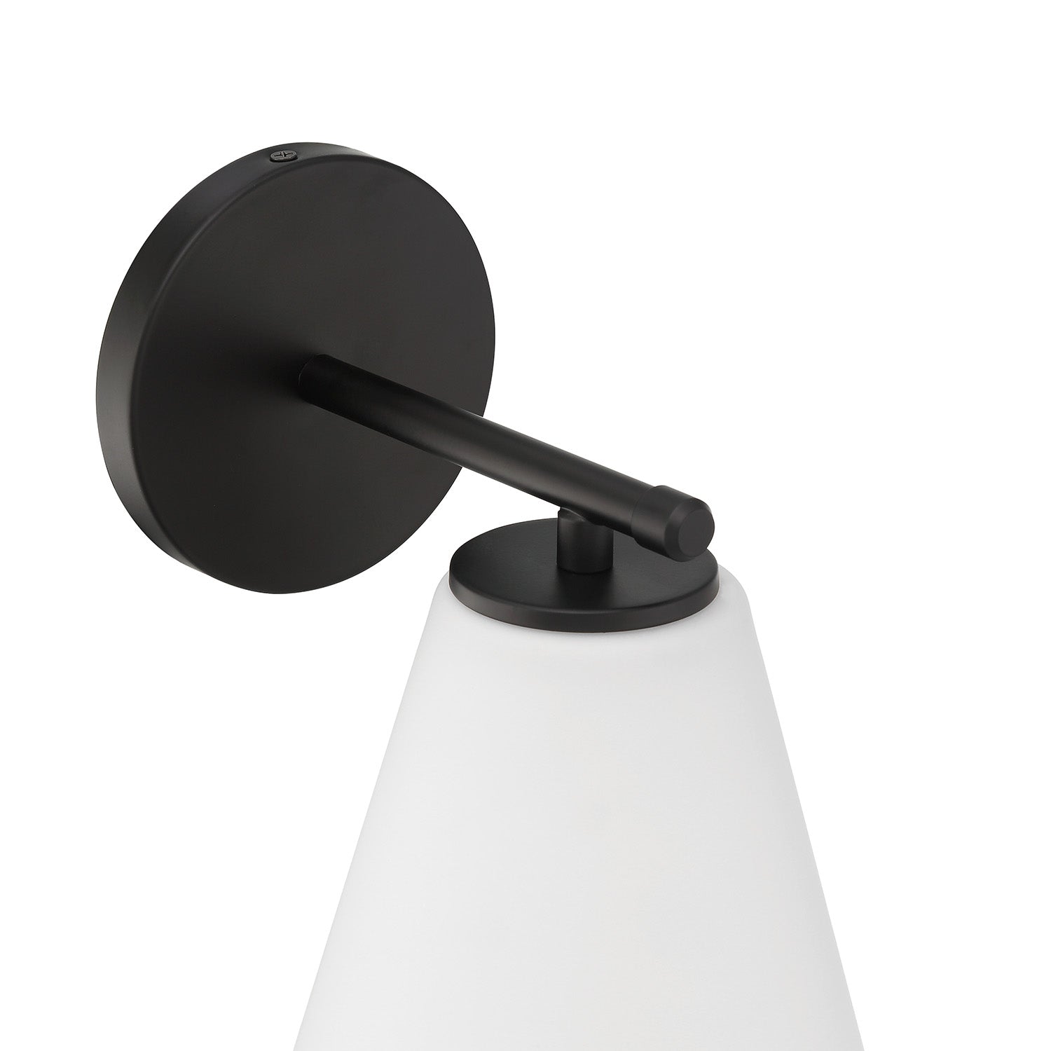 Carlisle Vanity Wall Sconce, Matte Black with Opal Glass
