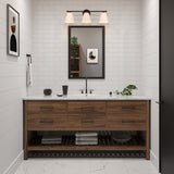 Carlisle 3 Light Vanity, Matte Black with Opal Glass