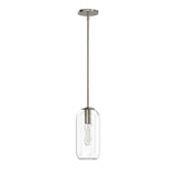 Liv 11" Clear Capsule Pendant, Polished Nickel