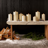 Infinity Wick Outdoor Ivory Pillar Candles, 3" Multipack, Set of 3