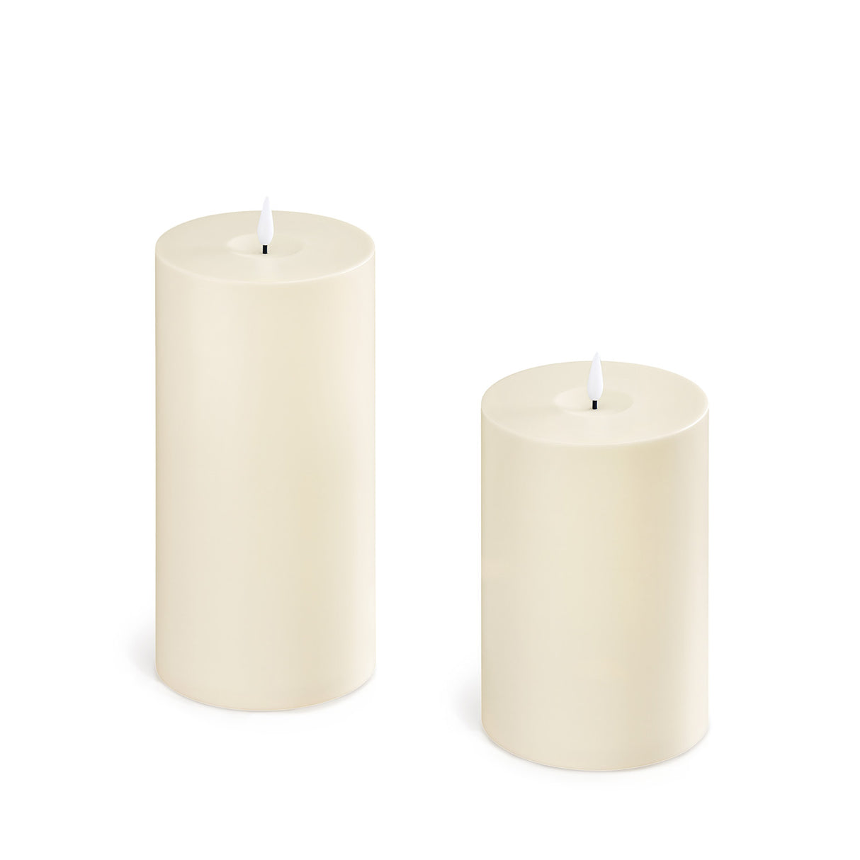 Infinity Wick Outdoor Ivory Pillar Candles, 4" Multipack, Set of 2