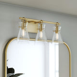 Chloe 3 Light Vanity, Warm Brass