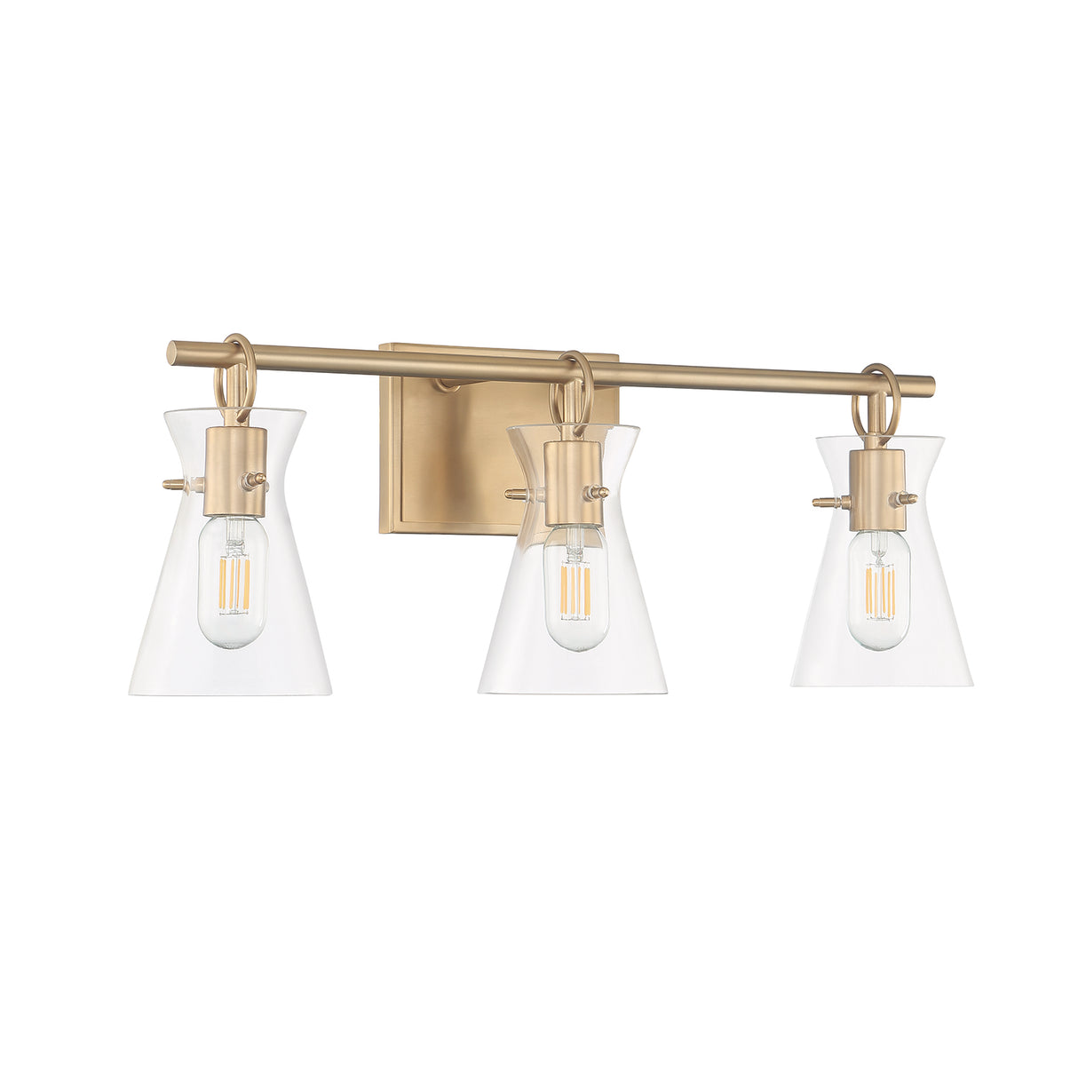 Chloe 3-Light Vanity, Warm Brass