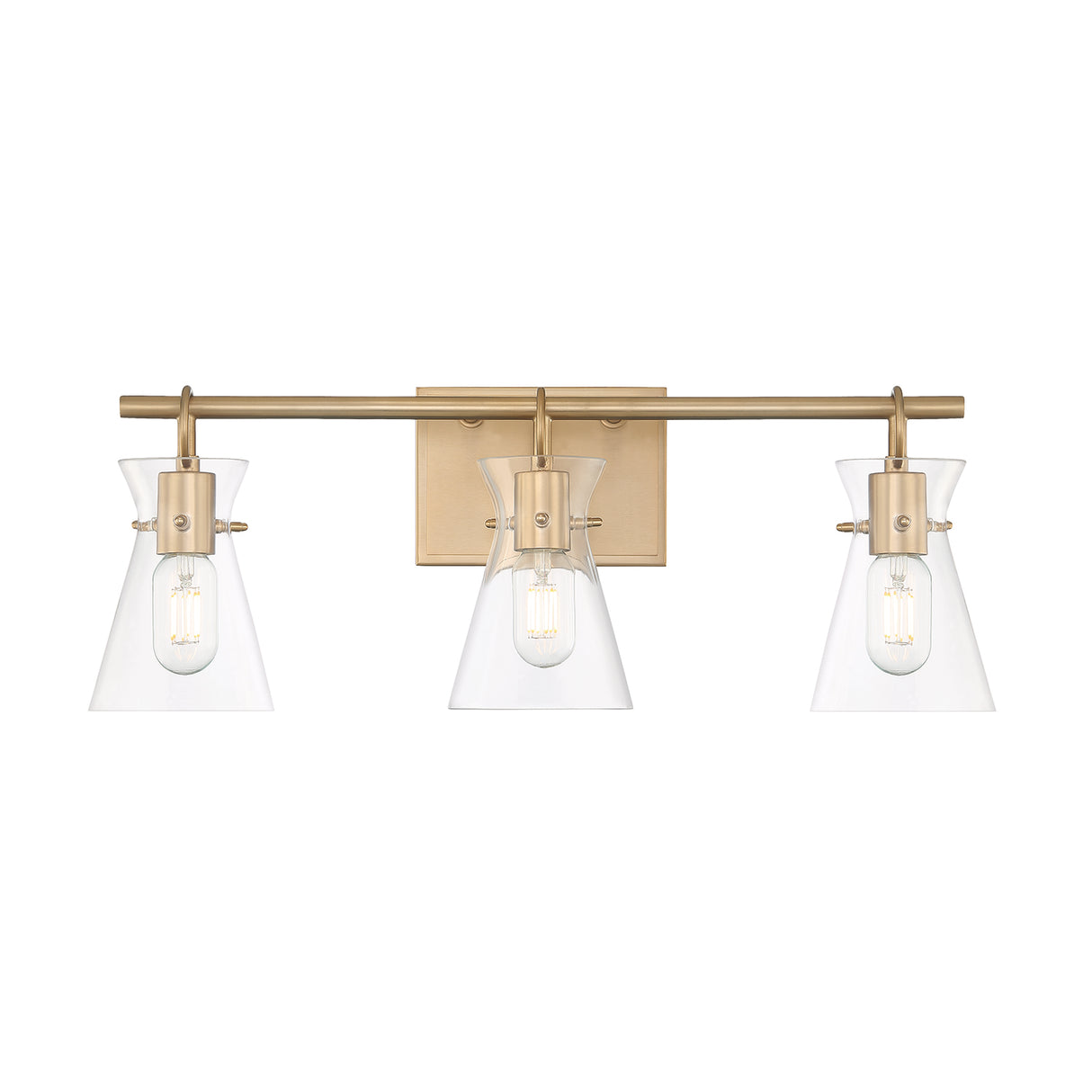 Chloe 3 Light Vanity, Warm Brass