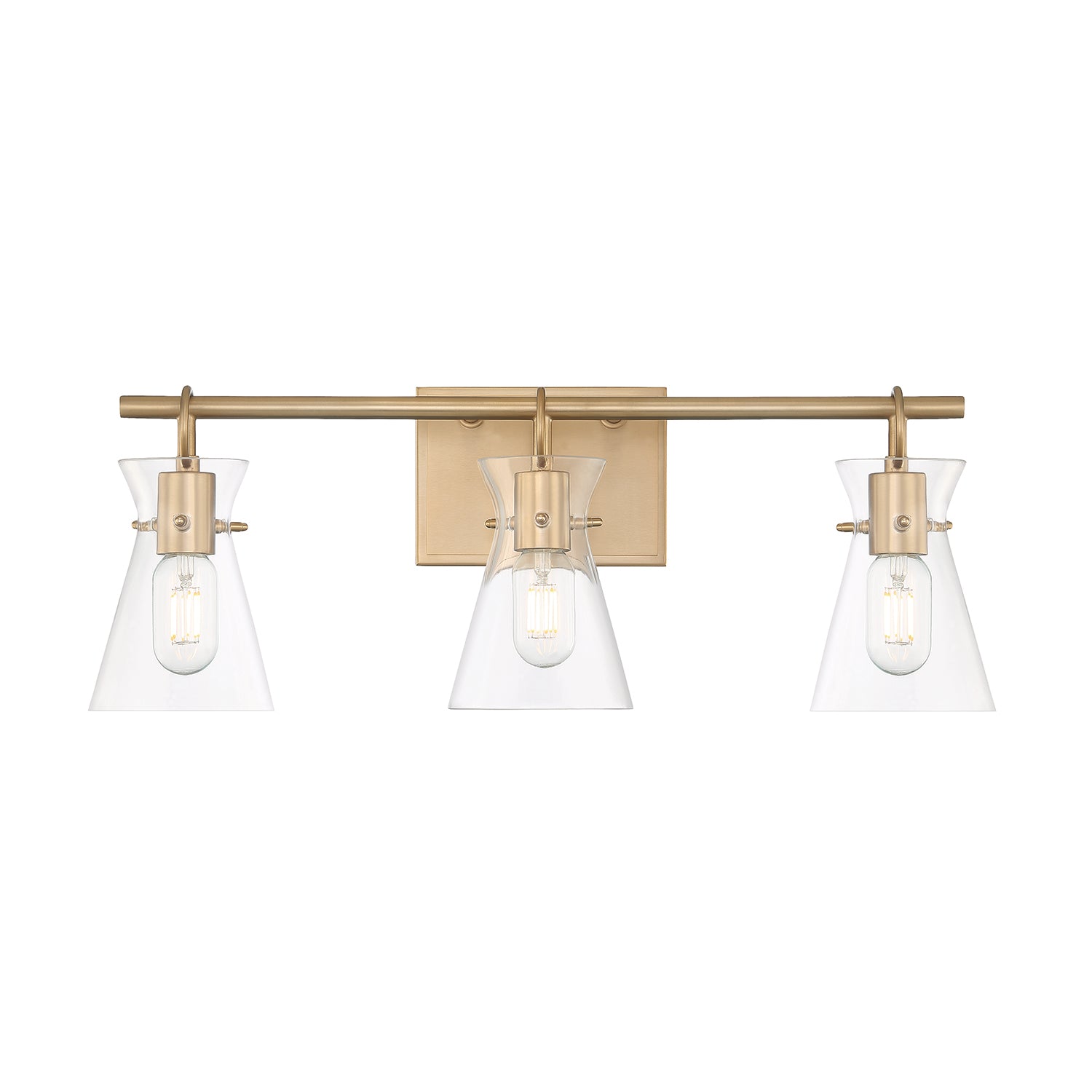 Chloe 3-Light Vanity, Warm Brass – Lights.com