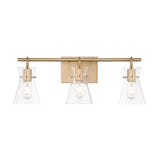 Chloe 3 Light Vanity, Warm Brass