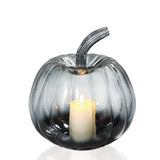 Blair Large Black Ombre Glass Pumpkin with Flameless Candle