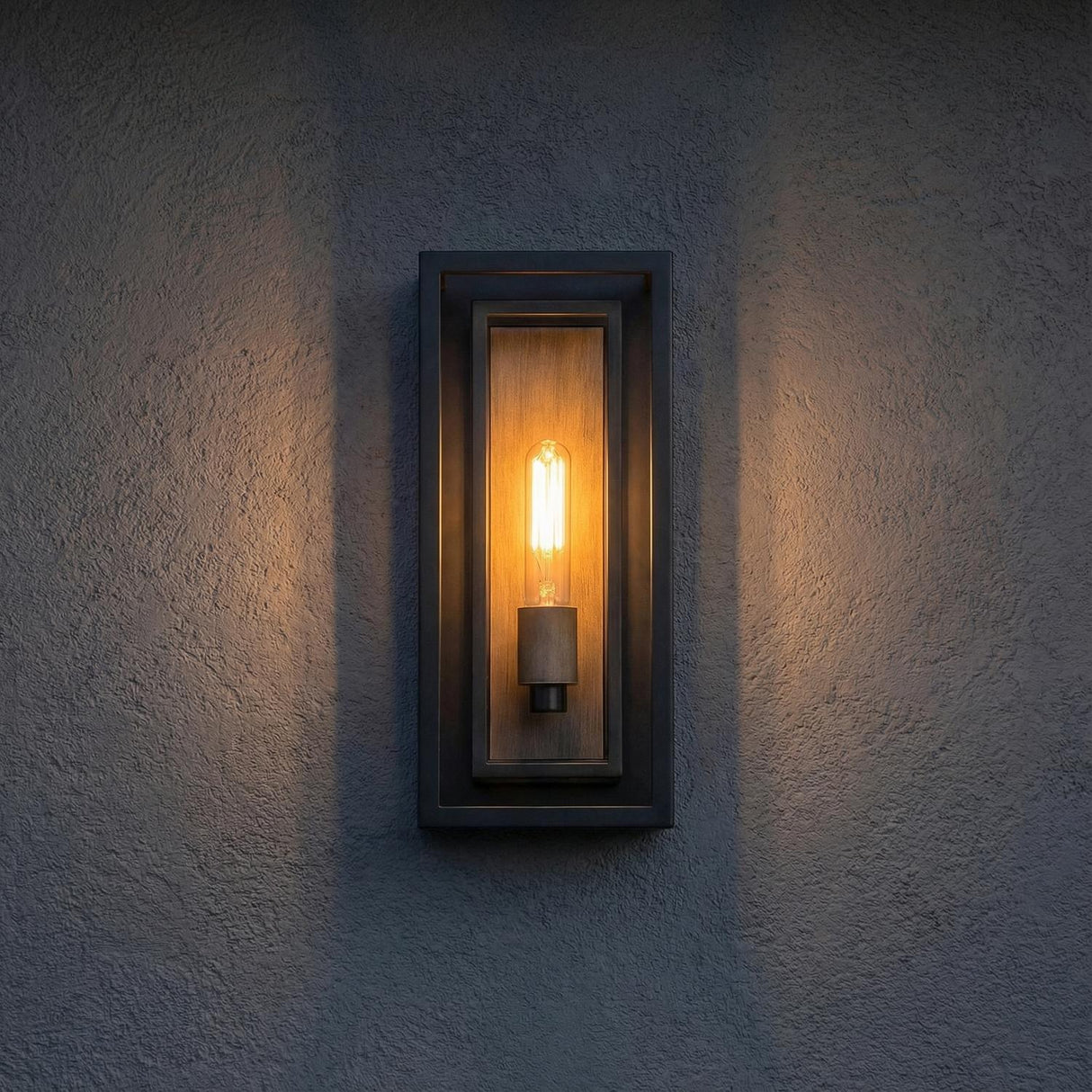 Jaxon Outdoor Wall Light, Matte Black with Brass Accents