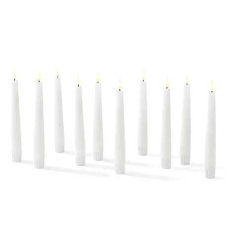 Infinity Wick White 7" Taper Candles Set of 10