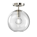 Aria 10" Flush Mount, Polished Nickel with Clear Glass