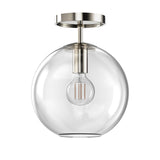 Aria 10" Flush Mount, Polished Nickel with Clear Glass