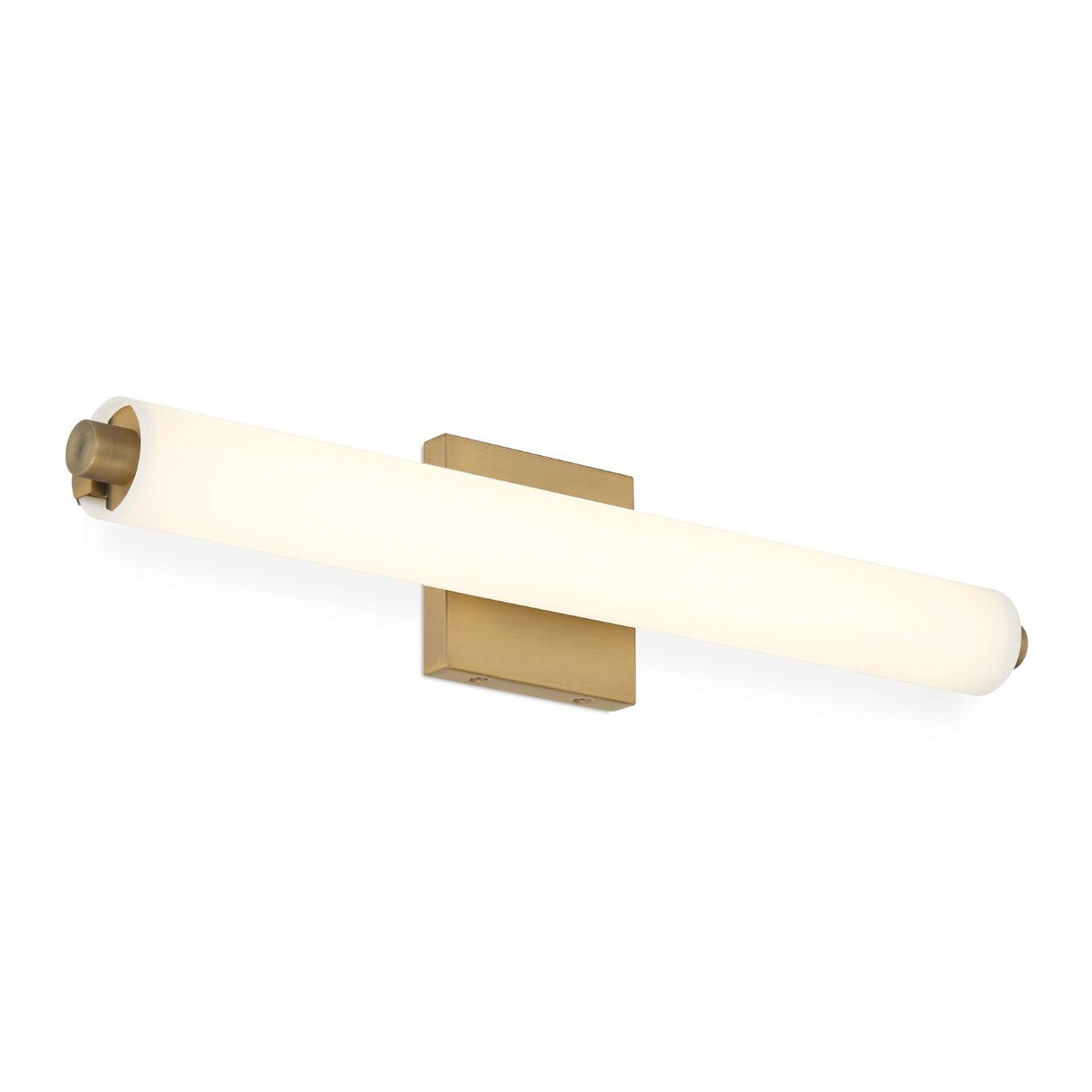 Ronan 24" Opal Glass LED Vanity Light, Aged Brass