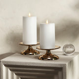 Demi 4" Pillar Candle Holder, Gold, Set of 2