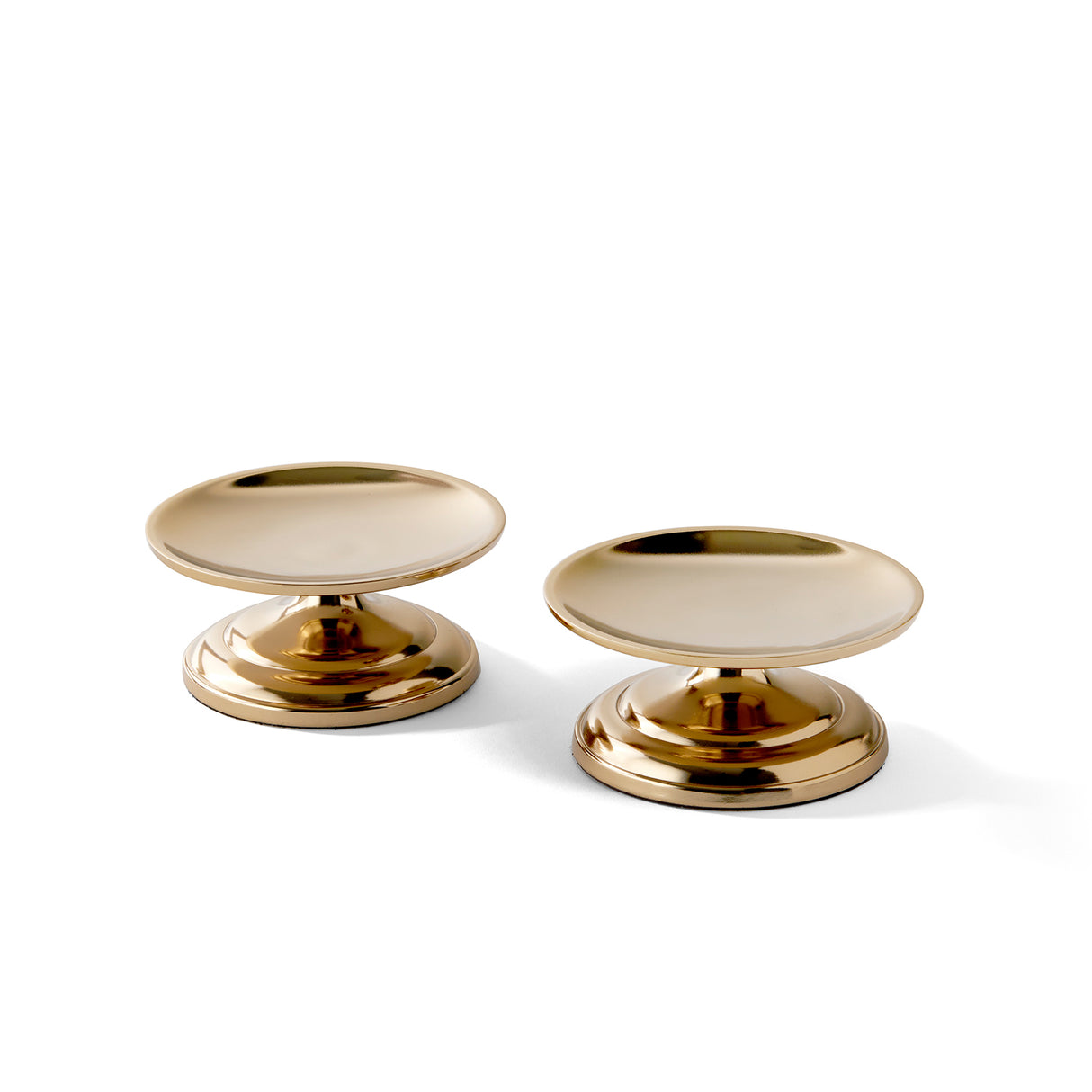 Demi 4" Pillar Candle Holder, Gold, Set of 2