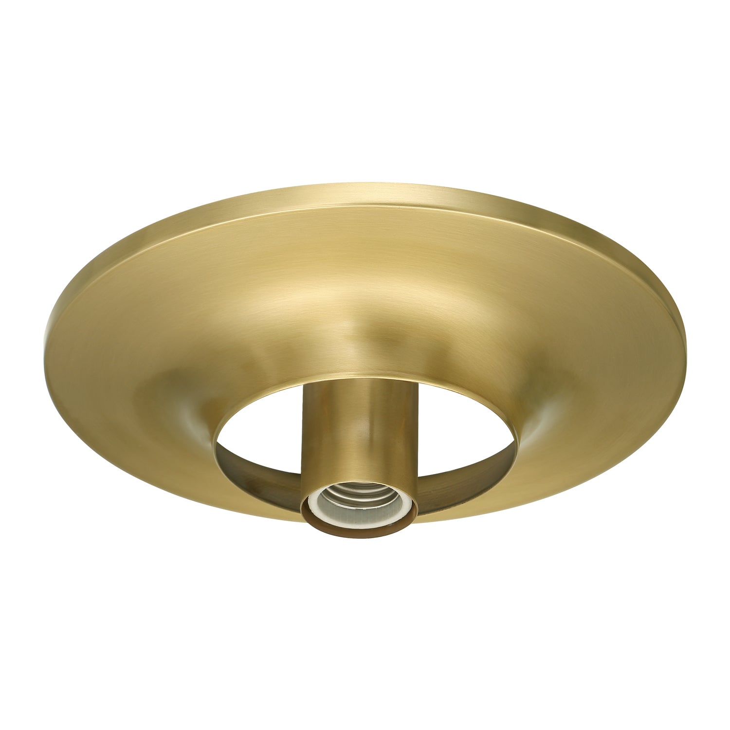 Jules Glass Flush Mount, Satin Brass with Clear Glass
