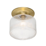 Open Box Jules Glass Flush Mount, Satin Brass with Clear Glass