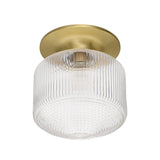 Open Box Jules Glass Flush Mount, Satin Brass with Clear Glass