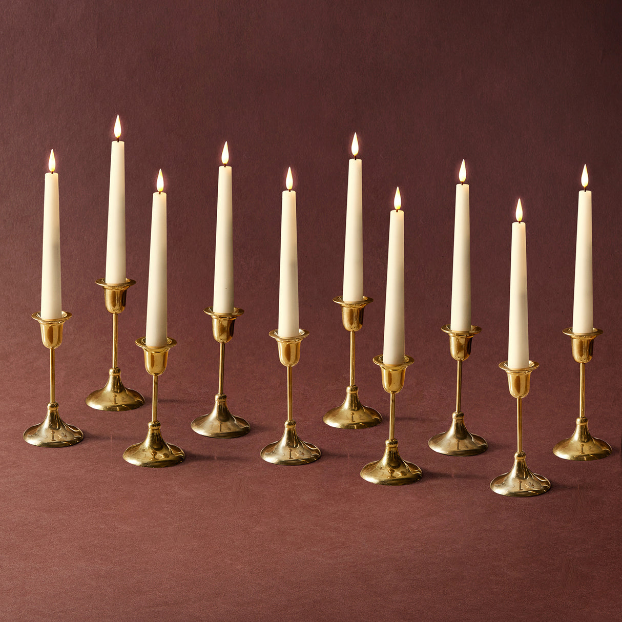 Infinity Wick Ivory 7" Taper Candles Set of 10