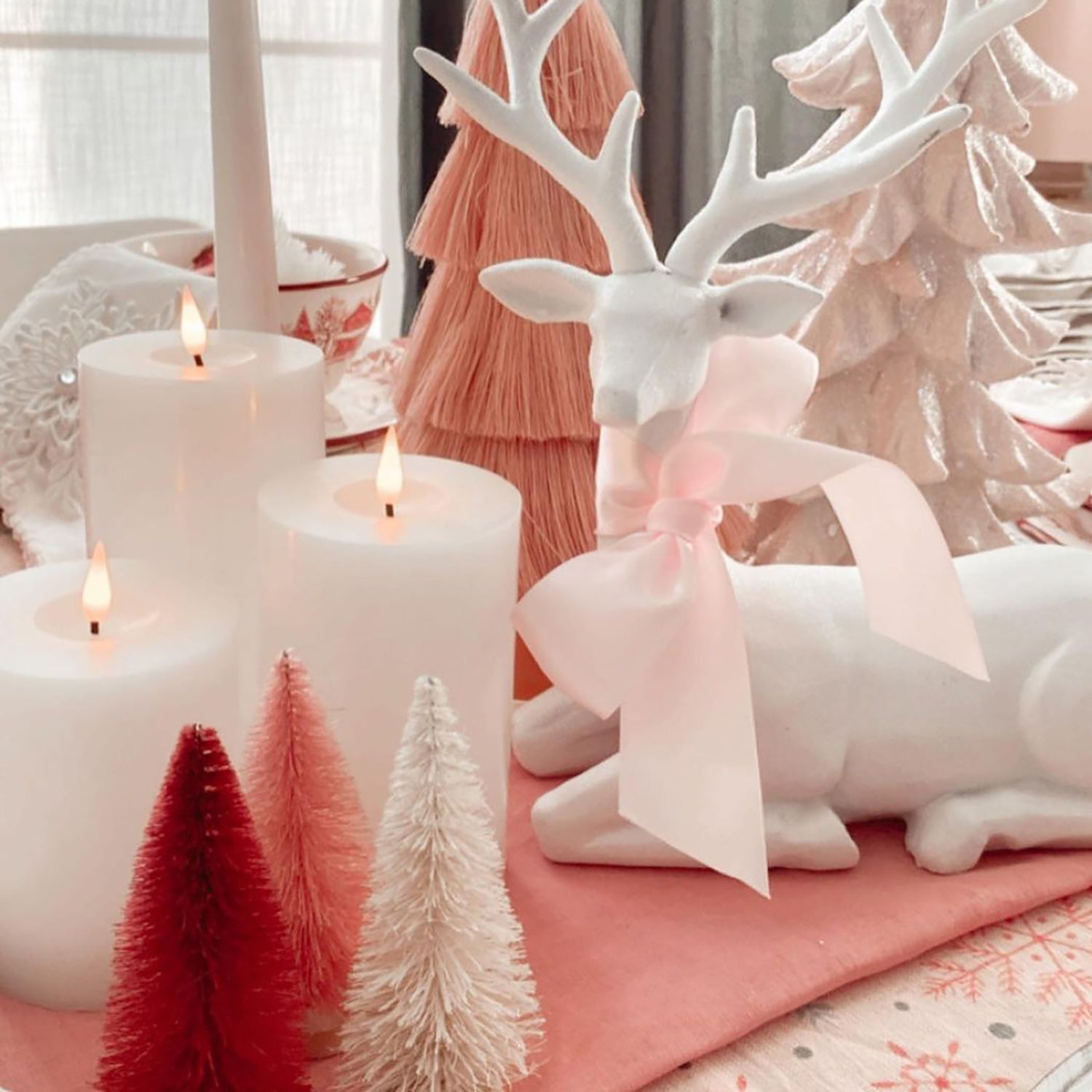 Infinity Wick White Pillar Candles, 3