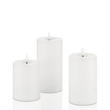 Infinity Wick White Pillar Candles, 3" Multipack, Set of 3