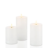 Infinity Wick White Pillar Candles, 3" Multipack, Set of 3