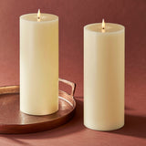 Infinity Wick Ivory 4x10" Pillar Candles, Set of 2