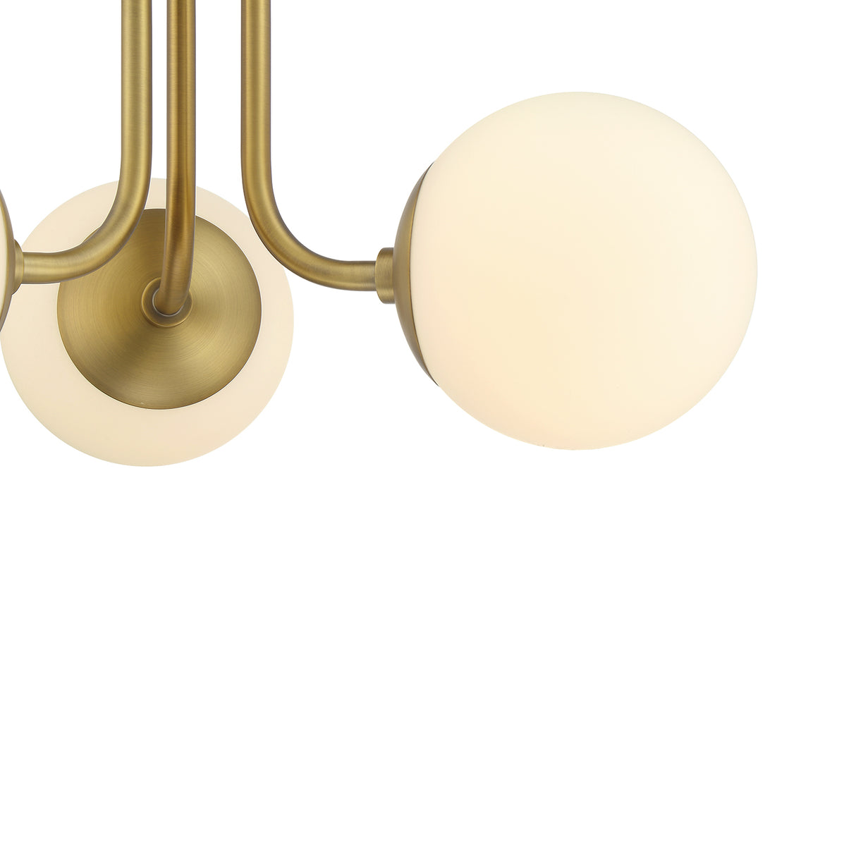 Castell 3 Globe LED Semi-Flush, Aged Brass