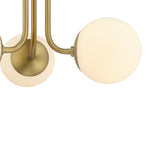 Castell 3 Globe LED Semi-Flush, Aged Brass