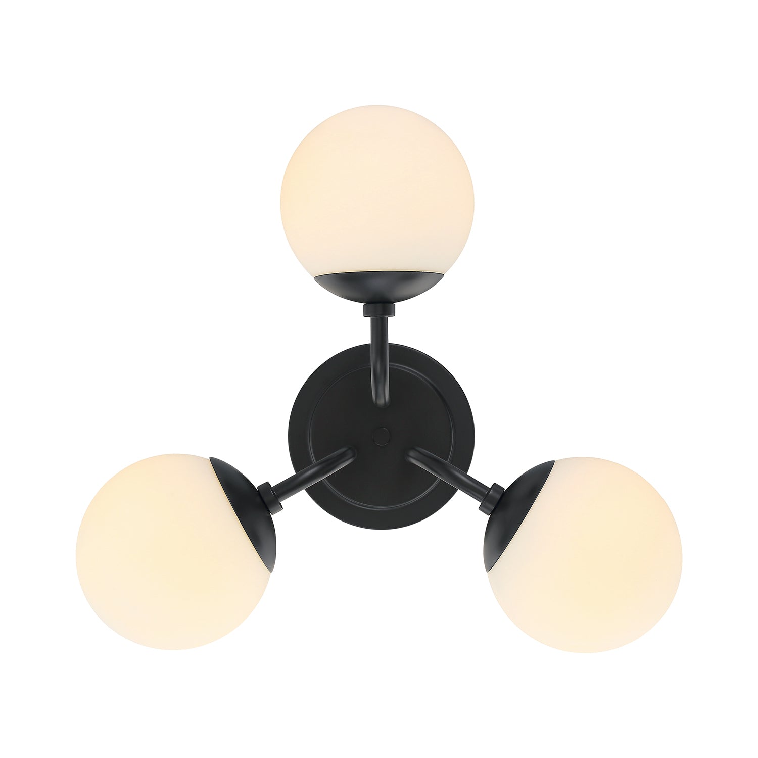 Castell 3 Globe LED Semi-Flush, Matte Black