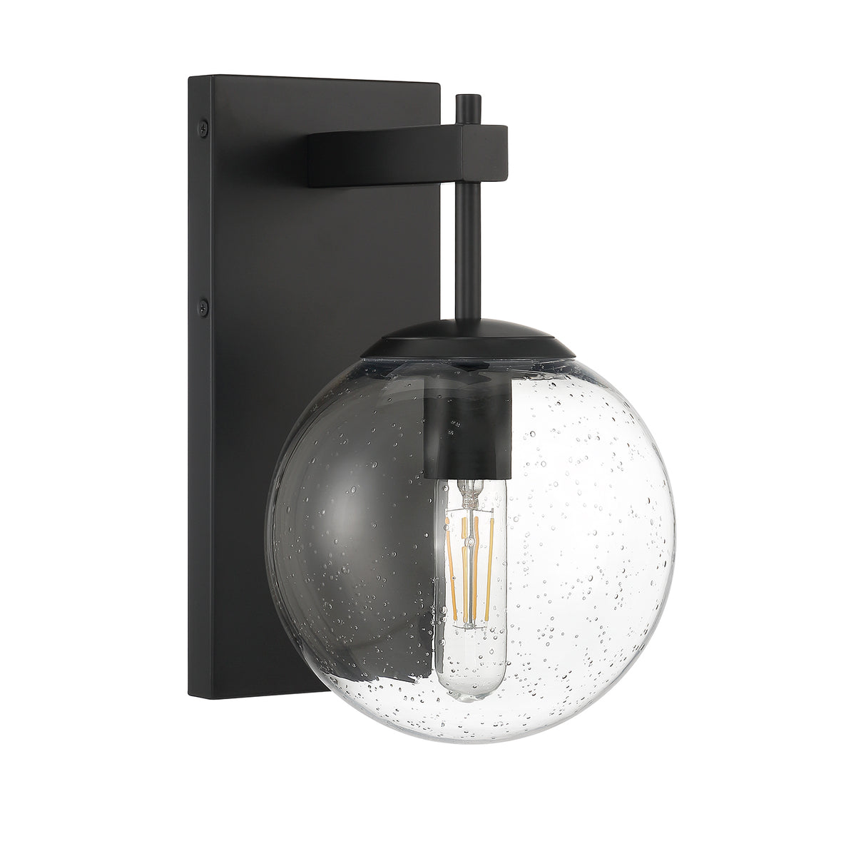 Ezra Outdoor 1 Light Wall Sconce, Matte Black