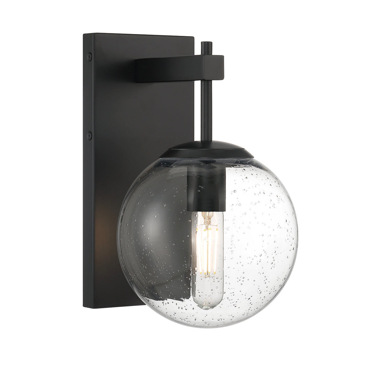 Ezra Outdoor 1 Light Wall Sconce, Matte Black