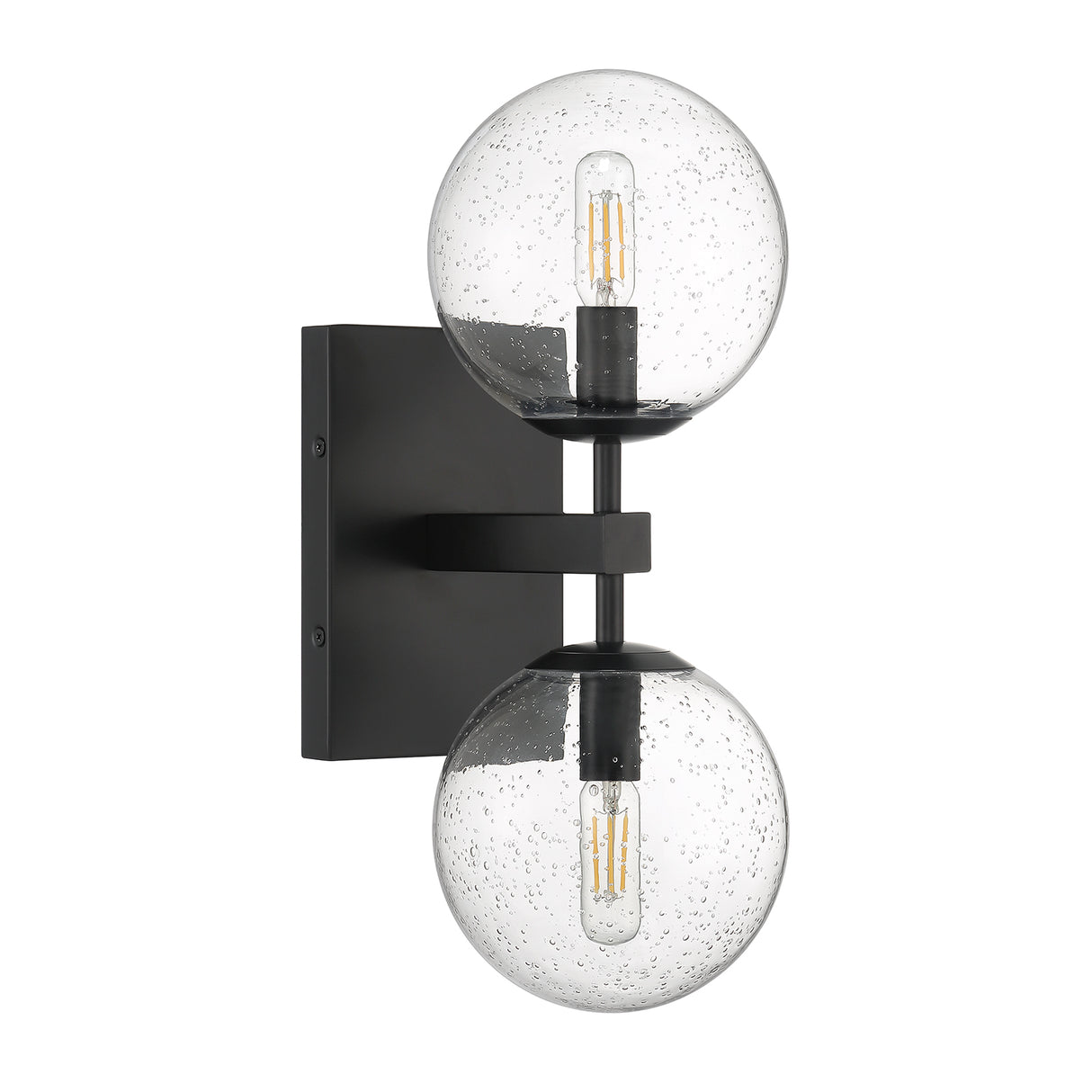 Ezra Outdoor 2-Light Wall Sconce, Matte Black