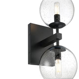 Ezra Outdoor 2-Light Wall Sconce, Matte Black