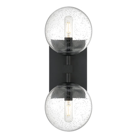 Ezra Outdoor 2-Light Wall Sconce, Matte Black