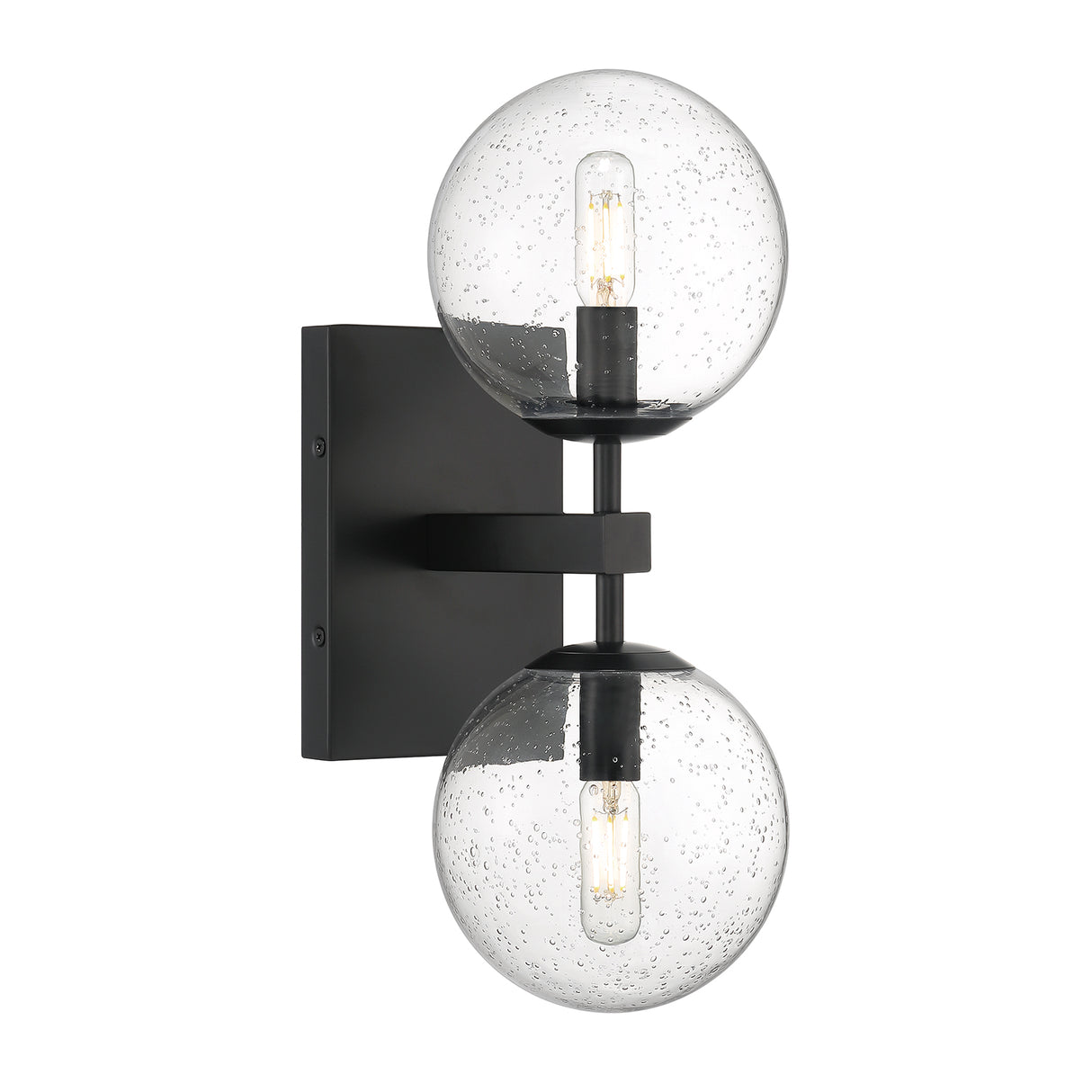 Ezra Outdoor 2 Light Wall Sconce, Matte Black