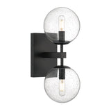 Ezra Outdoor 2-Light Wall Sconce, Matte Black