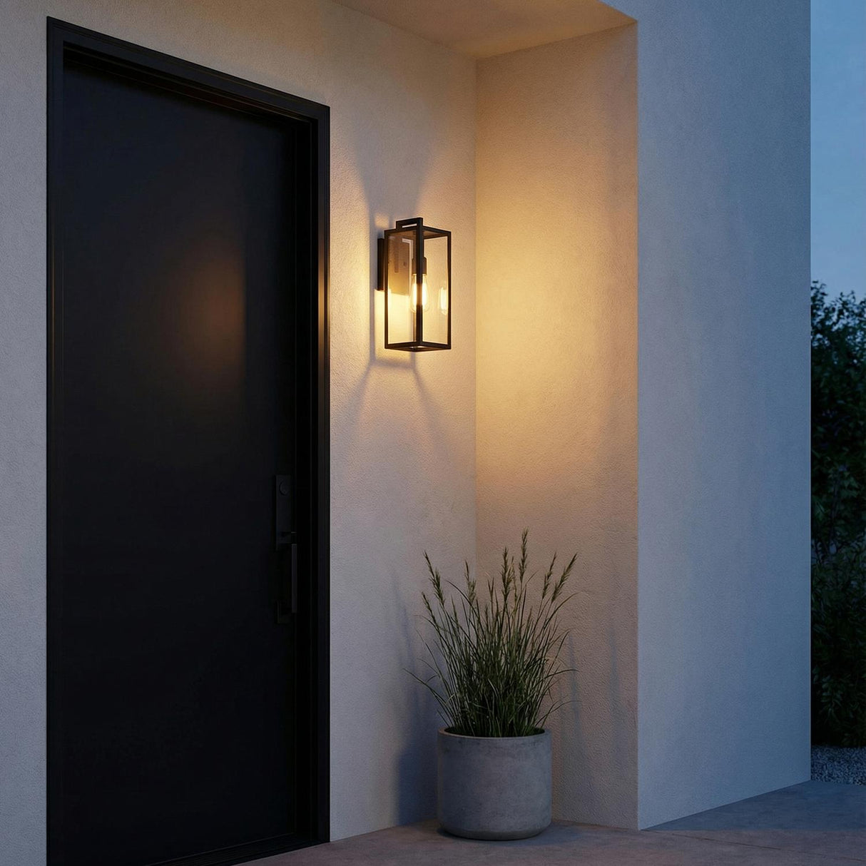 Sam Outdoor Wall Light, Small 15", Black
