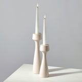 Clara Taper Candle Holder, Set of 2, Vanilla