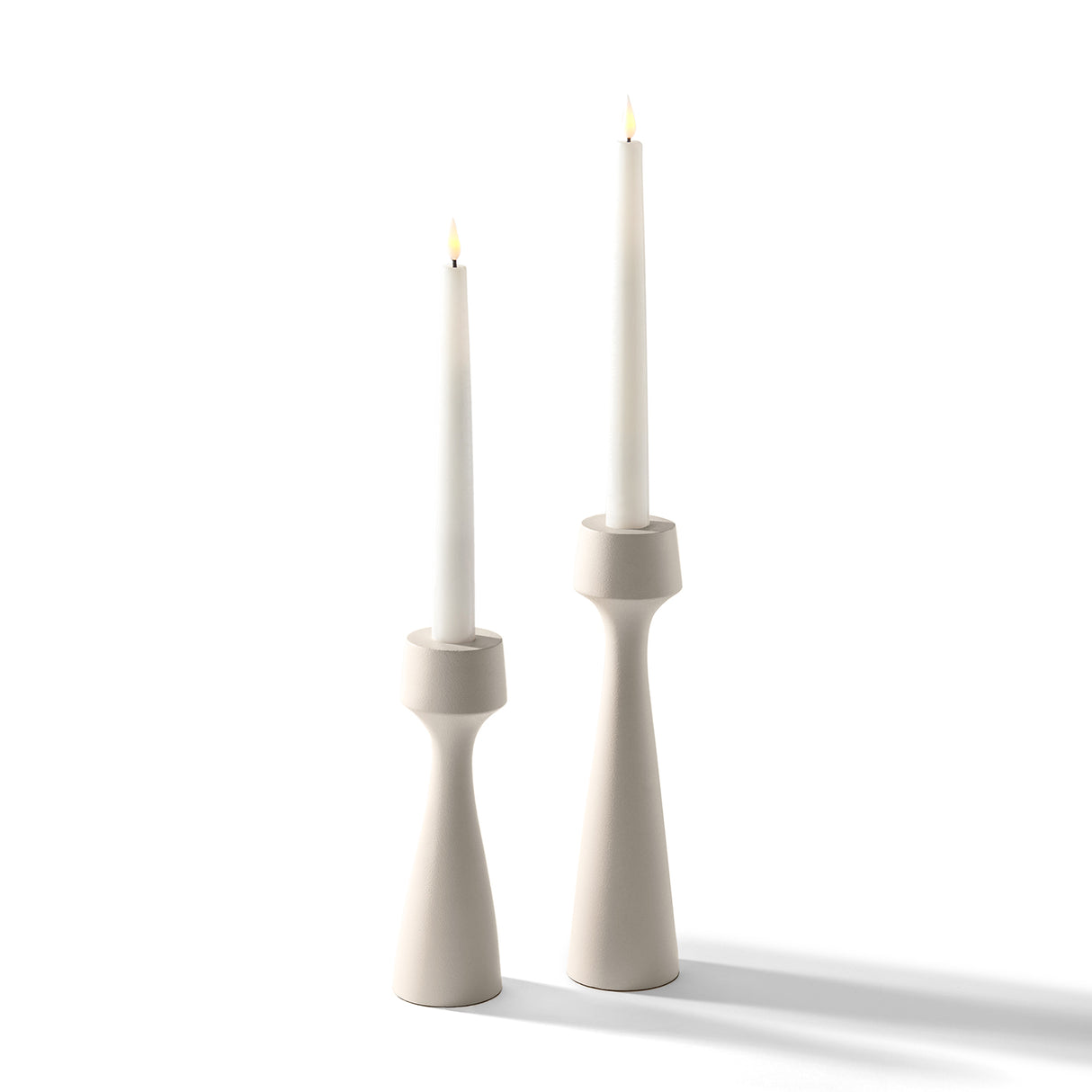 Clara Taper Candle Holder, Set of 2, Vanilla