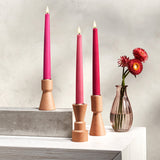 Infinity Wick Gradient Pink Distressed 9" Taper Candles, Set of 3