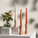 Infinity Wick Gradient Autumn Neutrals, Distressed 9" Taper Candles, Set of 3