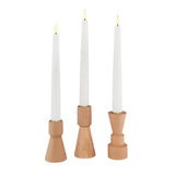 Trey Wooden Taper Candle Holders, Set of 3