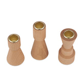 Trey Wooden Taper Candle Holders, Set of 3