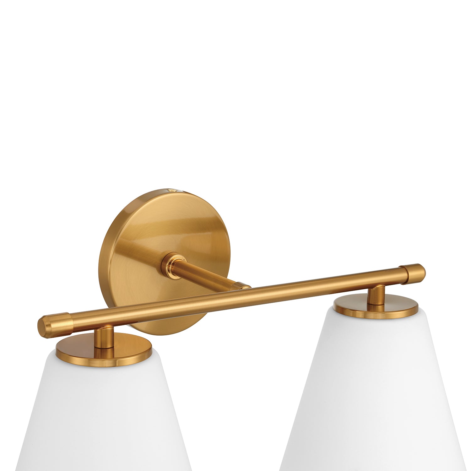 Carlisle 2 Light Vanity Wall Light, Brushed Brass with Opal Glass