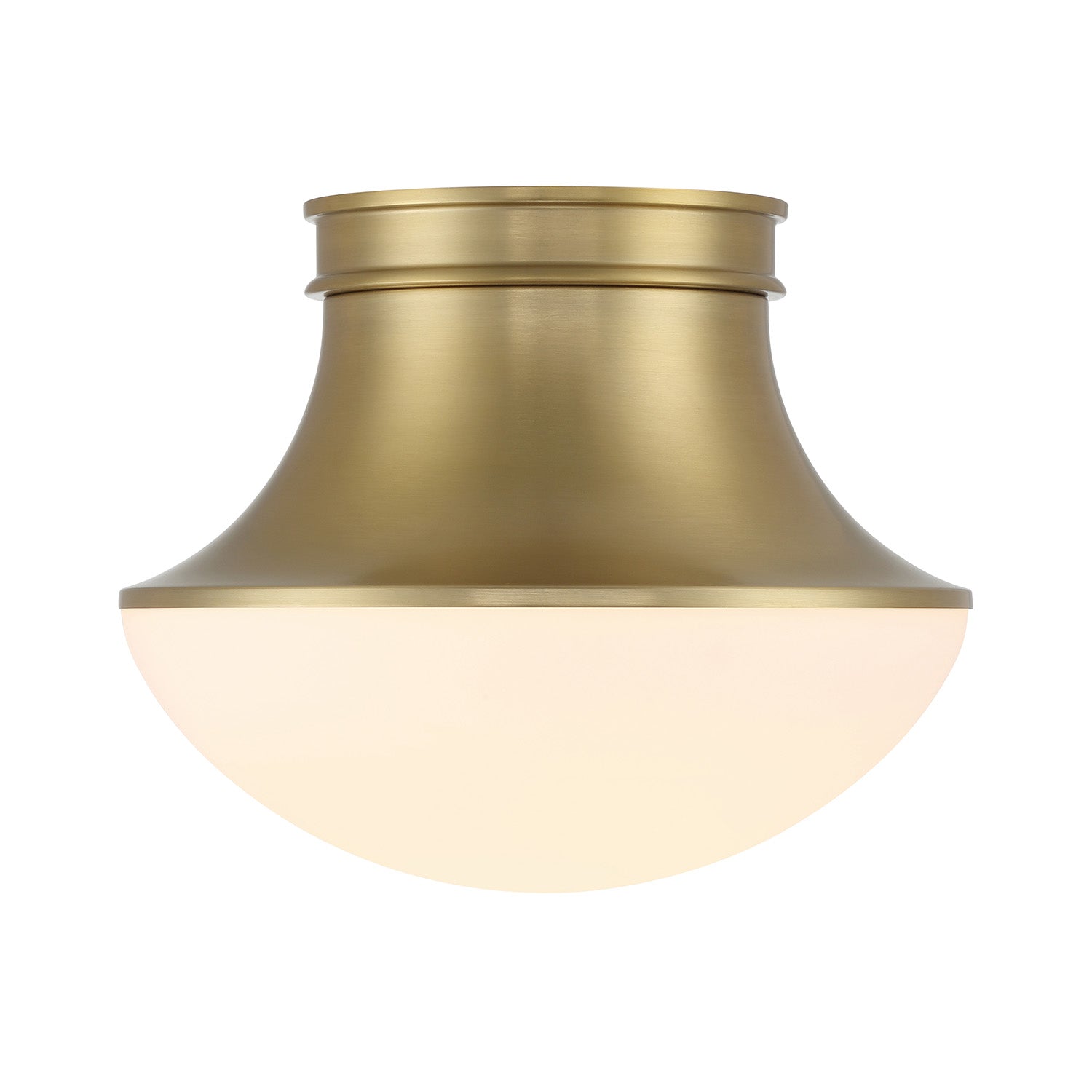 Jayden Flush Mount, Aged Brass