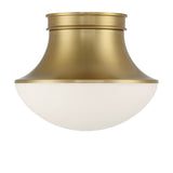 Jayden Flush Mount, Aged Brass