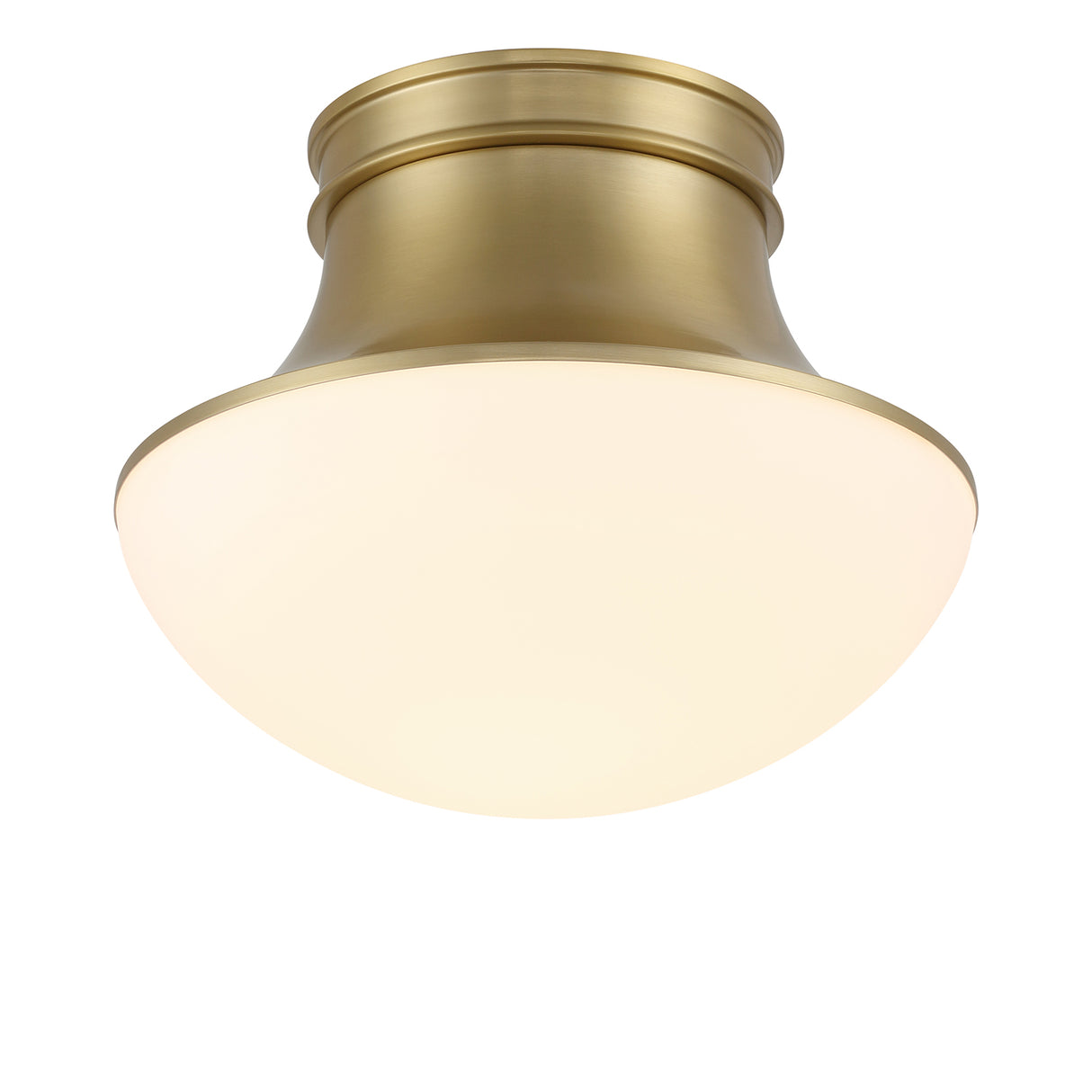 Jayden Flush Mount, Aged Brass