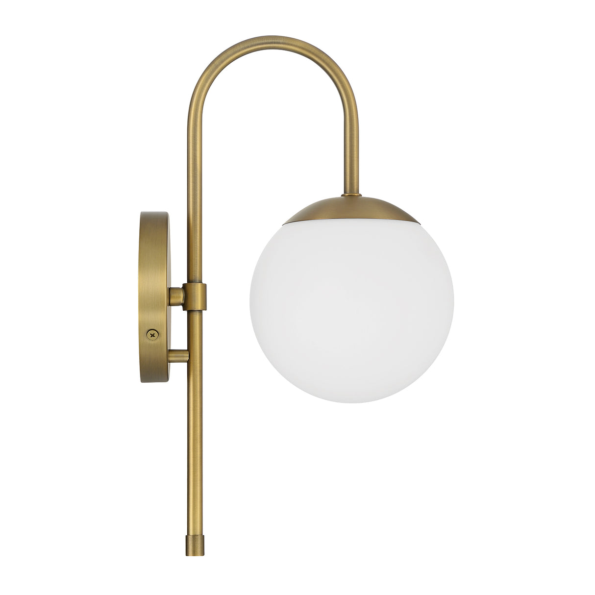 Open Box Castell Curved Arm LED Wall Sconce, Aged Brass