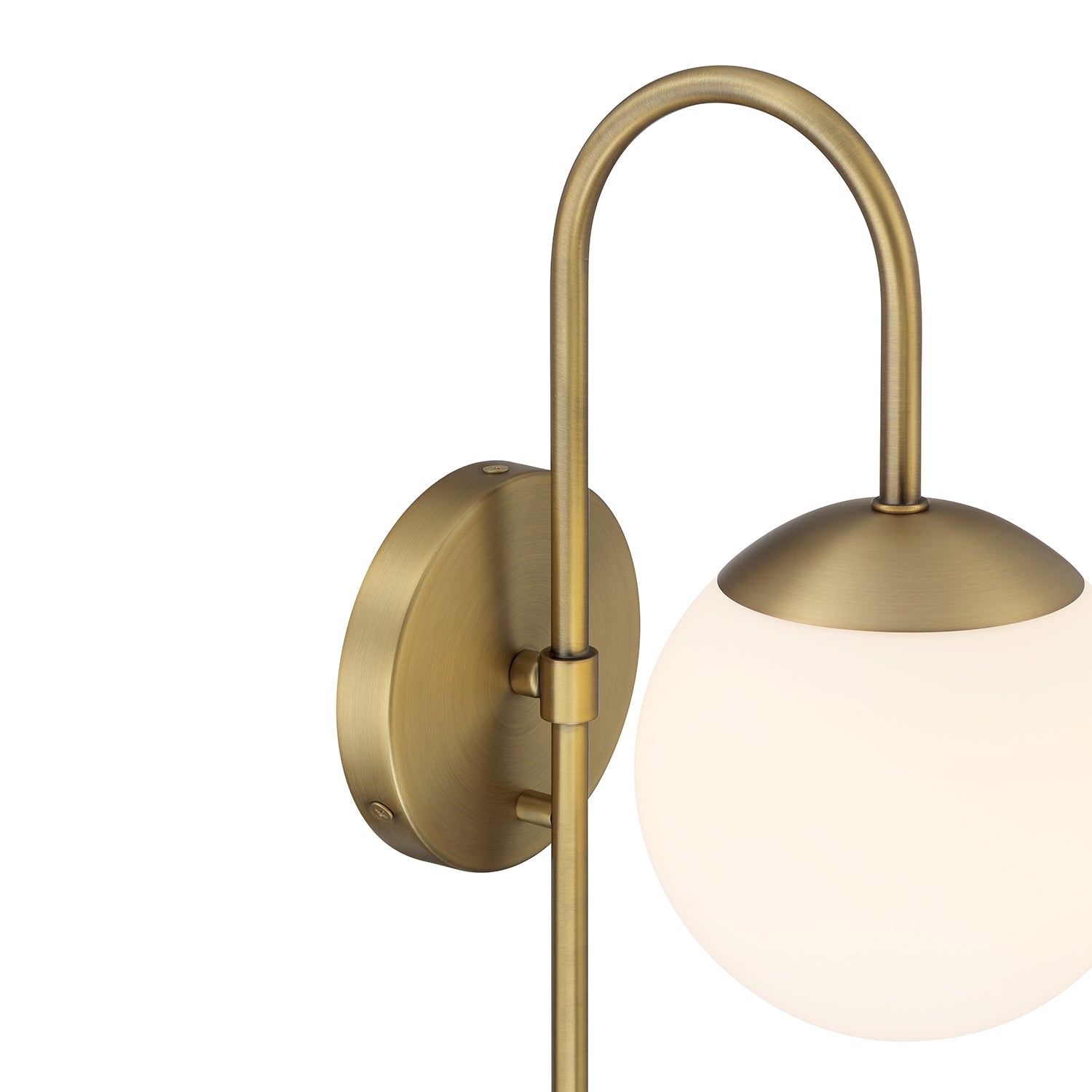 Castell Curved Arm LED Wall Sconce, Aged Brass